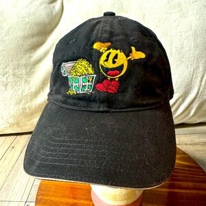 Vintage Pac Man Namco Ltd. embroidered black adult Page & Tuttle Strap back Hat